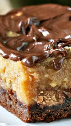 Chocolate Peanut Butter Ooey Gooey Butter Cake Recipe #delicious #recipe #cake #desserts #dessertrecipes #yummy #delicious #food #sweet! Husband would love this.