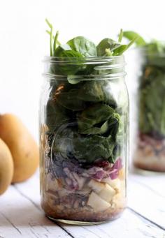 
                    
                        QUINOA, PEAR, AND SPINACH SALAD IN A JAR
                    
                