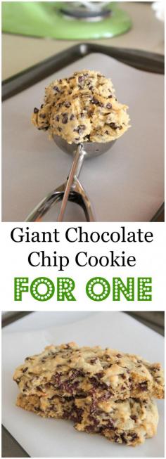 
                    
                        Giant Chocolate Chip Cookie Recipe For One! Whip up a delicious butter crisp yet soft centered chocolate chip cookie all for yourself :) #cookie #recipe #chocolatechip
                    
                