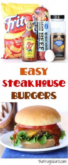 
                    
                        Easy Steakhouse Burgers Recipe! ~ from TheFrugalGirls.com ~ fire up the grill and get ready for a delicious flavor-packed burger! #recipes #thefrugalgirls
                    
                