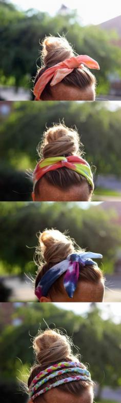 
                    
                        If you need some simple summer fashion ideas, these DIY tie dye headbands are easy to make from t-shirts and look great!
                    
                