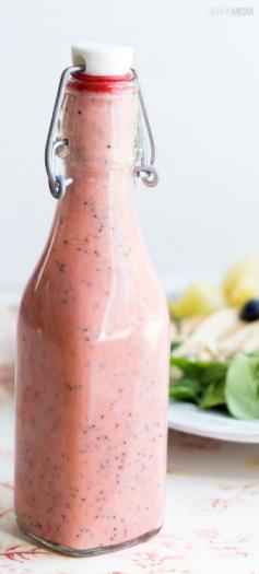 Strawberry poppy seed dressing---looks so pretty and bet it tastes good, too.   Maybe on a spinach salad with fresh berries on it.