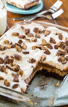 
                    
                        Chocolate Peanut Butter Casserole has four unique layers for a decadent and easy dessert. Make this ahead of time for potlucks or parties!
                    
                