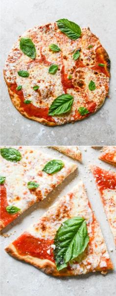 
                    
                        The EASIEST thin crust pizza - NO RISE dough!!  Have pizza made in 30 minutes. I howsweeteats.com
                    
                