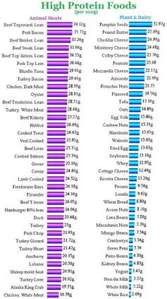 High Protein Foods Chart