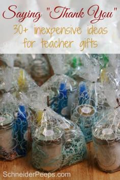 
                    
                        Teacher gifts don't have to be expensive to be meaningful. Here are over 30 inexpensive ideas that will help your child's teacher feel appreciated.
                    
                