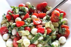 
                    
                        Mozzerella, Tomato, & Avocado Salad - I made this salad with the following sweet balsamic dressing: 1 Tbsp. balsamic vinegar 2 tsp. sugar 1/2 Tbsp. mustard 1/2 tsp. garlic salt 1/4 tsp. pepper 2 Tbsp. olive oil
                    
                