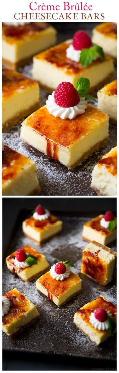 Crème Brûlée Cheesecake Bars. My friend made these for me and they're ABSOLUTELY DELICIOUS