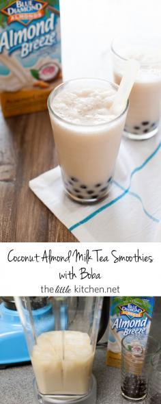 
                    
                        These smoothies are really really easy to make and with coconut almondmilk, you'll love it!! Coconut Almond Milk Tea Smoothies from thelittlekitchen.net Almond Breeze
                    
                
