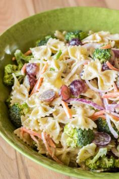 grape and broccoli pasta salad