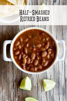 
                    
                        Half Smashed Refried Beans - dineanddish.net
                    
                