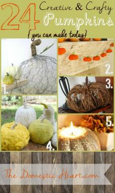 
                    
                        24 DIY Creative Pumpkins  from TheDomesticHeart.com
                    
                