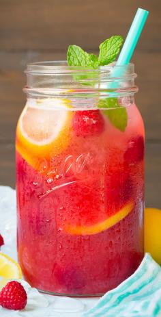 
                    
                        Sparkling Raspberry Lemonade - this is so vibrant and refreshing, I could drink this all summer long!
                    
                