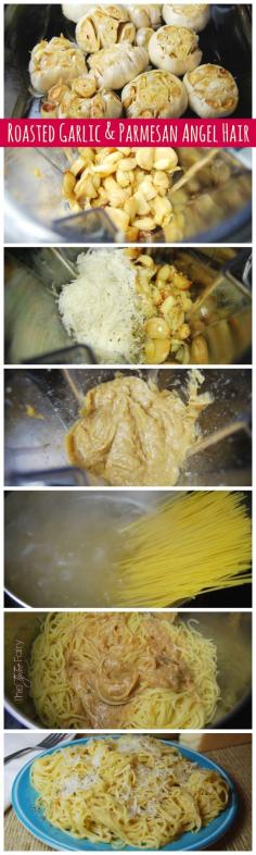 
                    
                        Roasted Garlic and Parmesan Angel Hair Pasta | The TipToe Fairy
                    
                