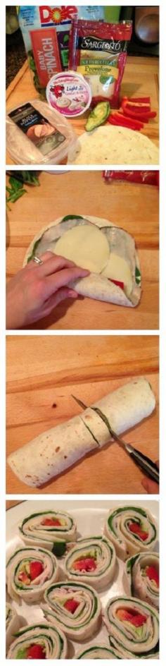 Easy Avocado Provolone Turkey Wraps. SOO Easy, Healthy Lunch Recipe!