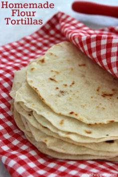 
                    
                        Homemade Flour Tortillas Easy and Super Inexpensive. Require just a few ingredients from your pantry. Great for taco night, breakfast tacos and after school snacks.
                    
                