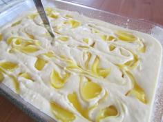 
                    
                        Lemon Dream Cake--French Vanilla Cake mix, lemon pie filling, Cool Whip, lemon frosting.
                    
                