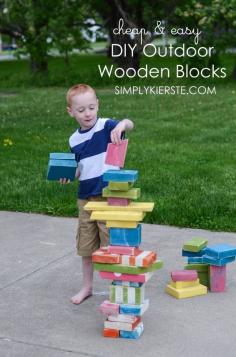 
                    
                        Cheap & easy DIY outdoor wooden blocks | simplykierste.com
                    
                