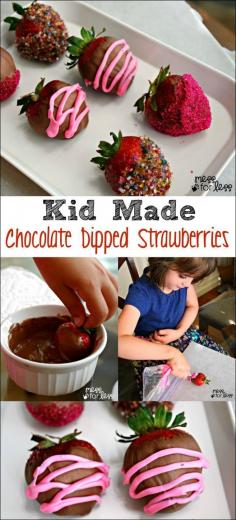 
                    
                        Kid Made Chocolate Dipped Strawberries - These yummy treats are so easy to make even a child can do it! #QuickerPickerUpper #ad
                    
                