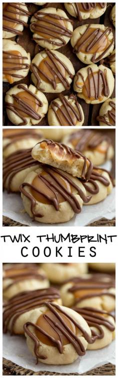 
                    
                        wix Thumbprint Cookies are all of the goodness of a Twix packed into these cookies! Shortbread, caramel, and drizzled in chocolate.... these are INSANE!
                    
                