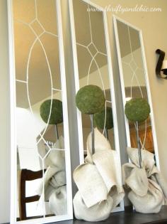 Ballard Designs knockoff Mirrors using Target mirrors and stain glass paint