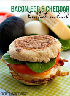 
                    
                        Bacon, Egg & Cheese Loaded Breakfast Sandwich Recipe: a quick and easy breakfast recipe that’s way better than any McMuffin! This recipe also has a freezer option!
                    
                