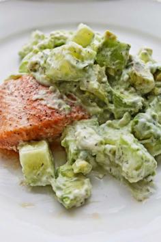 
                    
                        Healthy Dinner Recipe: Salmon with Avocado Cucumber Topping #cleaneating #salmon #healthyrecipe
                    
                