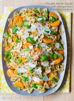 
                    
                        Summer Italian Pasta Salad with sweet oranges, basil and golden tomatoes! #pasta #pastasalad #summer #italian
                    
                