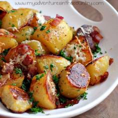 
                    
                        Oven Roasted Potatoes. They'll melt in your mouth.
                    
                