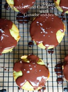 
                    
                        Vegan avocado pound cake cupcakes with chocolate ganache and sea salt
                    
                