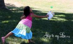 recycled clorox bottle ball catching game