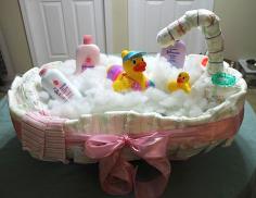 diaper tub with how to #Babyshower #Gift