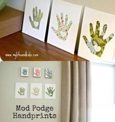 
                    
                        This mother's day craft for kids is one that you can treasure year after year - use these cute handprint canvases to measure the growth of your children!
                    
                