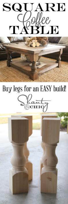 
                    
                        Loving this DIY Square Coffee Table! Looks easy!!
                    
                