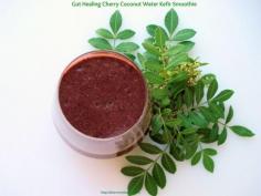 Gut Healing Cherry Coconut Water Kefir Smoothie #smoothies #healingfoods #recipes