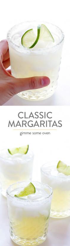 
                    
                        Learn how to make a PERFECT margarita with this simple, classic, 3-ingredient recipe.  It's always a winner! | gimmesomeoven.com
                    
                