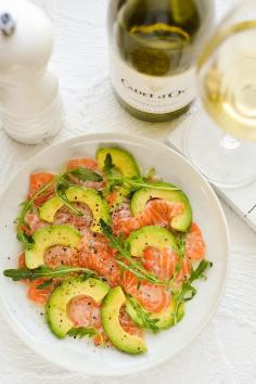 
                    
                        salmon and avocado carpaccio
                    
                