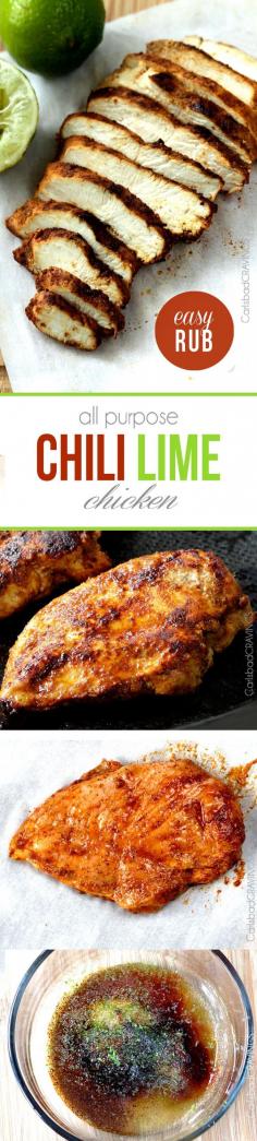 
                    
                        All Purpose Chili Lime Chicken so moist, tender and exploding with flavor from an EASY rub - perfect for salad, burritos, pasta, tacos etc. I love having this on hand!  #chililimechicken #mexicanchicken #limechicken
                    
                