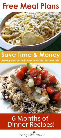 Free Meal Plans with printable grocery list