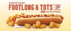 
                    
                        Sonic's Quarter Pound Cheesy Bacon Foot-long is Filled with Toppings #fastfood trendhunter.com
                    
                