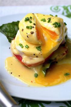 Breakfast in bed...or on a beach. Caprese Eggs Benedict  this has become my favorite breakfast food