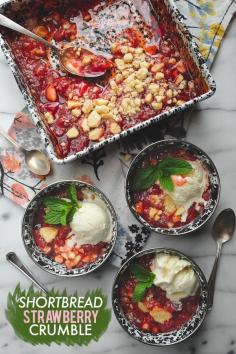 
                    
                        No time to make a full on crumble? Don't worry, just roast some strawberries and add butter shortbread crumbs on top! Find the recipe at Shutterbean.com !
                    
                