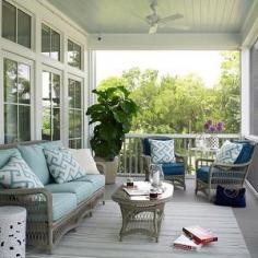 
                    
                        Cozy on the screen porch, ---  blue beadboard ceiling, (piazza blue)
                    
                