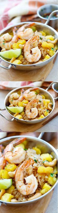 
                    
                        Thai Pineapple fried rice – amazing fried rice recipe with pineapple, shrimp and cashew nuts. Easy recipe that takes only 20 mins | rasamalaysia.com
                    
                