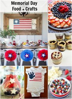 
                    
                        Memorial day food and crafts. An awesome roundup of red,white, and blue food and crafts perfect for a Memorial Day party or 4th of July on dreambookdesign.com
                    
                