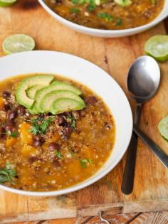 Black bean pumpkin soup oh man that sounds delicious! and really good for you too I'm going to have to make that.