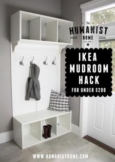 
                    
                        Pin for later! DIY mudroom bench and storage from IKEA Stolmen units for under $200. #diy #pinforlater #pinoftheday
                    
                