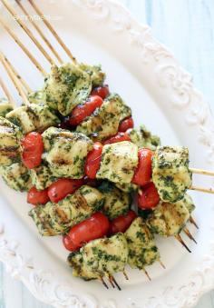 Pesto Grilled Chicken Kabobs