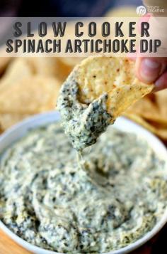 
                    
                        Slow Cooker Artichoke Dip | Slow Cooker Sunday | See more slow cooker recipes on TodaysCreativeLif...
                    
                