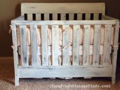 
                    
                        Crib in Miss Mustard Seeds Linen Milk Paint - Farm Fresh Vintage Finds
                    
                